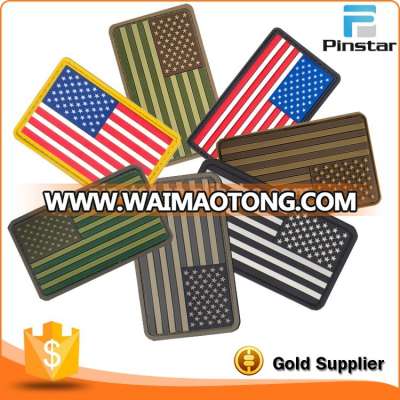 No Mold Cost Any Color Tactical Morale USA American Flag Soft Rubber Custom PVC Patches